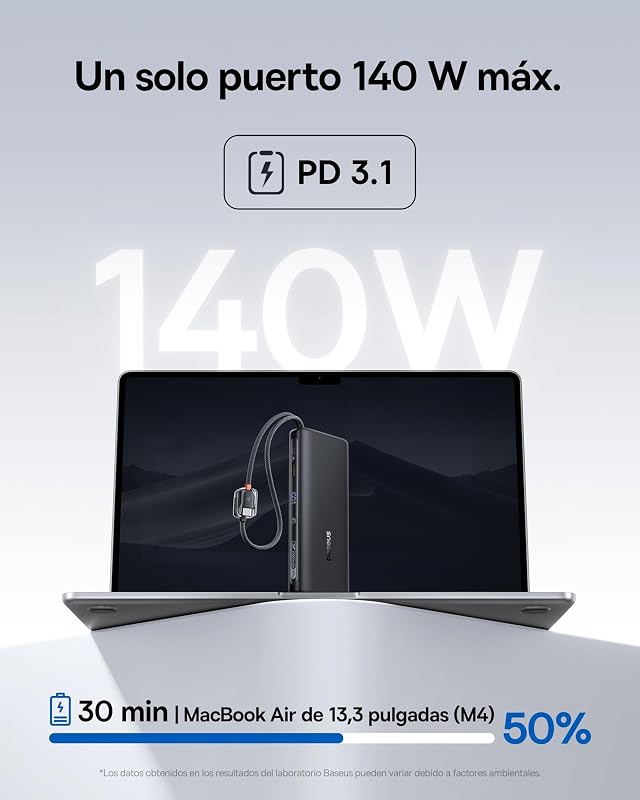 FC41 145W 25000mAh Powerbank Laptop Schnellladen Power Bank mit 2 integrierte USB-C Kabel Externe Handyakkus für MacBook Pro, iPhone 17/16/15, DELL, HP, SteamDeck, Samsung, Negro