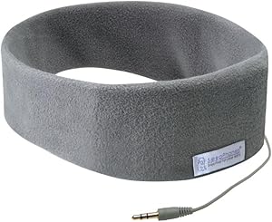 AcousticSheep SleepPhones Classic | Corded Headphones for Sleep, Travel, and More | The Original and Most Comfortable Headphones for Sleeping | Soft Gray - Fleece Fabric (Size M)