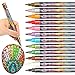 Sunshilor Metallic Paint Pens for Rock Painting, Stone, Wood, Fabric, Canvas, Ceramic, Wine Glass, Black Paper, Scrapbooking, Adult Coloring, 0.7mm Extra Fine Tip Metallic Paint Markers, 12 Colors