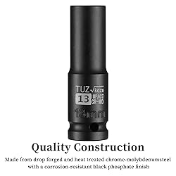 TUZkozs 1/2-Inch Drive 13mm Deep Impact Socket with