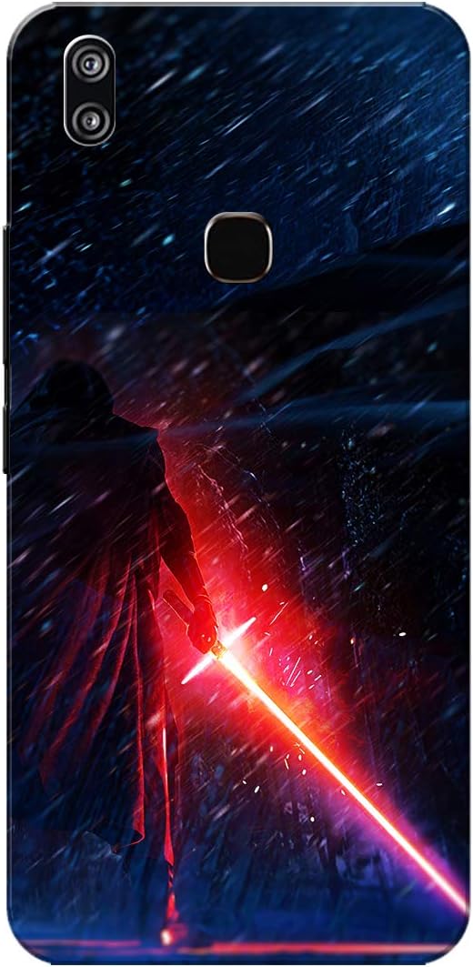 Caseria Laser Sword Red Black Slim Fit Hard Case Cover for Vivo V9