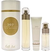 Perry Ellis 360 3.4oz EDT Spray, 0.25oz EDT Spray 3oz Shower Gel Women 3 Pc Gift Set