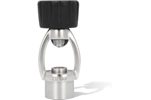 Vikua DIN to Yoke Adapter- 316L Stainless Steel Diving Regulator Converter with dust Cap-for 200 to 300 bar DIN Valve-for Scuba Diving First Stage DIN to A-Clamp Yoke