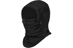 Balaclava Hood Ski Face Mask Neck Warmer Winter Fleece Hat for Boys and Girls Black