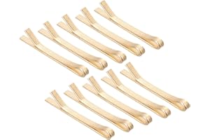 MECCANIXITY 10Pcs Tiny Doll Hair Pins, 15mm/0.59in Light Gold Mini Metal Hair Clips Hairpins Bobby Pins for Doll, Craft Suppl