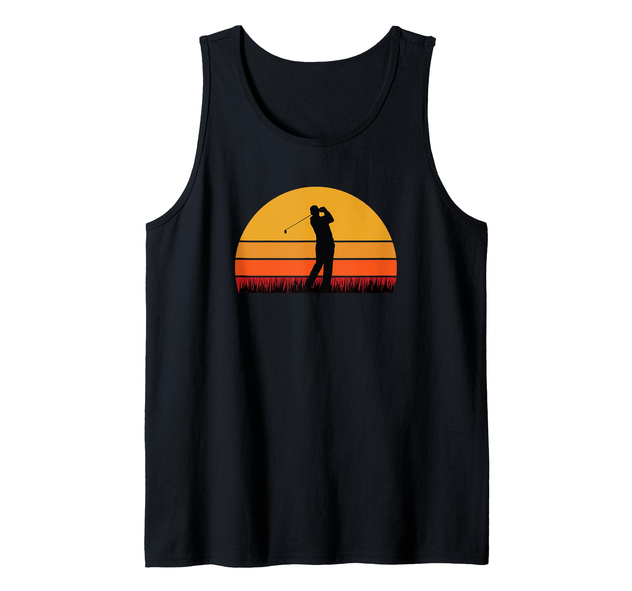 Golfing Golfer Par Course Links - Sunset Retro Tank Top