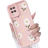 CASBST for Samsung Galaxy A12 Case, Creative Flower Pattern Design Girls Women Liquid Silicone Cover, Thicker Frame Shockproof and Scratch-Resistant Soft Case for Samsung A12 - Pink