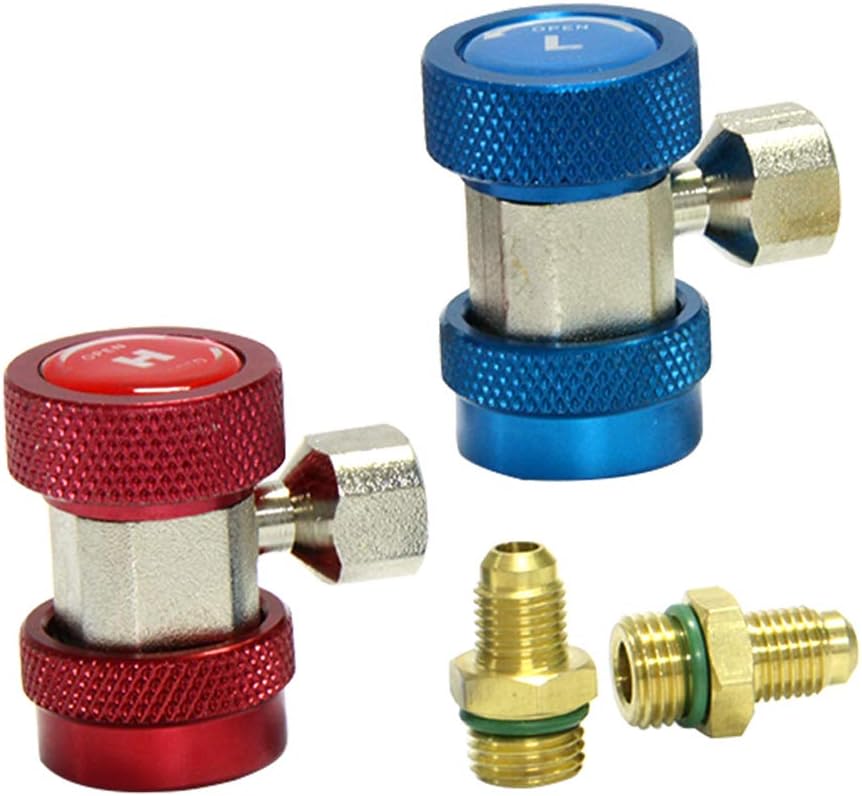 Apeixoto AC R134A Adapter Fittings Adjustable R134A R-134A Connector 1/4 Inch Quick Connector with Manifold Gauge Set: Automotive