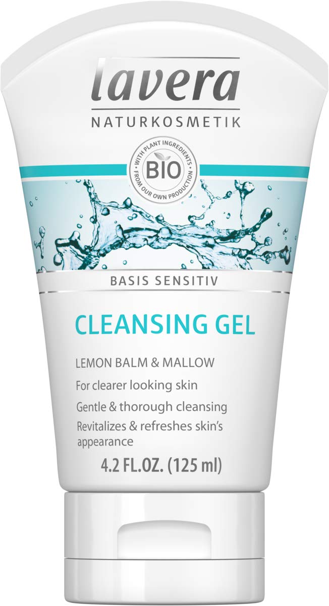 lavera Basis Sensitive Wash Gel Organic Aloe Vera & Jojoba Revitalises & Refreshes Vegan Organic Plant Ingredients Natural Cosmetics Natural & Innovative Facial Cleansing Pack of 2 (2 x 125 ml)