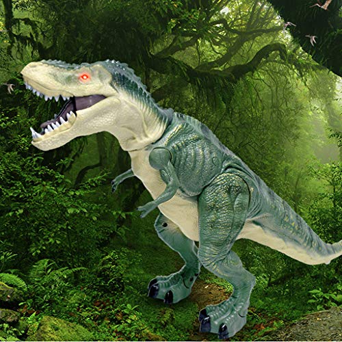 Sikye RC Toy 2.4G Remote Control Electric Dinosaur Toy with Glowing Red Eyes Open Mouth and Real Movement Kids Educational Toy