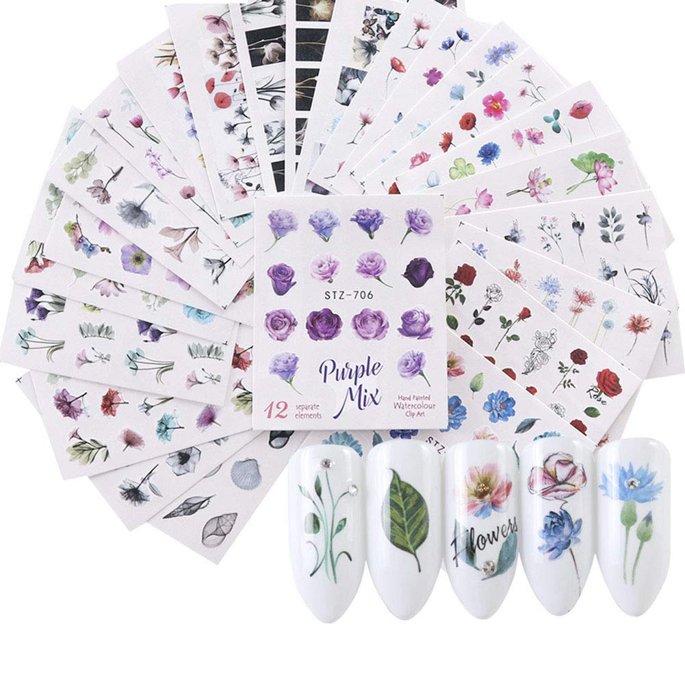 Nail Decals für Frauen Fingernagel Dekorationen Nail Art Accessoires 24