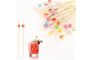150 Pcs Fancy Toothpicks For Appetizers 4.7 in Fancy Cocktail Picks For Appetizers Colored Toothpicks Wooden Skewers For Appe