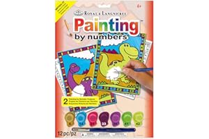 ROYAL & LANGNICKEL Royal Brush My First Paint by Number Kit 8.75"X11.375" 2/Pkg, Dinosaurs & Volcano