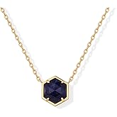 PAVOI 14K Gold Plated Gemstone Pendant Necklace | Dainty Chain Necklaces for Women | Amethyst, Onyx, Green Fluorite, Labradorite, Pearl, Rose Quartz, Agate, Sodalite, Turquoise Gemstone Pendants