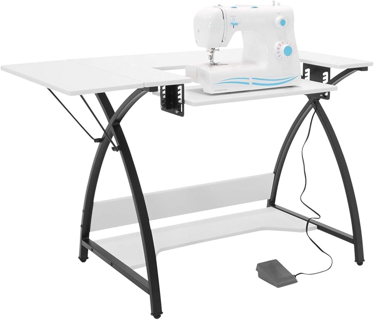 Sew Ready Sewing Table, Alloy Steel, Black/White, 45.5" W x 23.5" D x 30" H - Image 4