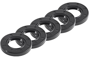 REPAIROCK Universal Oil Seal TC Double Lip W Steel Spring Seal Ring Rotary Shaft Seal 25x47x7mm High Pressure NBR Rubber Black 5pcs