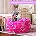 Stuffed Animal Storage Bean Bag Cover - Stuffed Toy Organizer and Storage Solution. Pink Color, Nice for Girls. 27 in, Little Princess