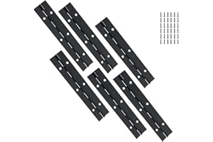 Yeecheng 6PCS Black 6-Inch Heavy Duty Piano Hinge,1.2" Open Width Stainless Steel Continuous Hinges, Includes Pre-Drilled Holes and Screws, Ideal for Piano Cabinets ane Wooden Box.