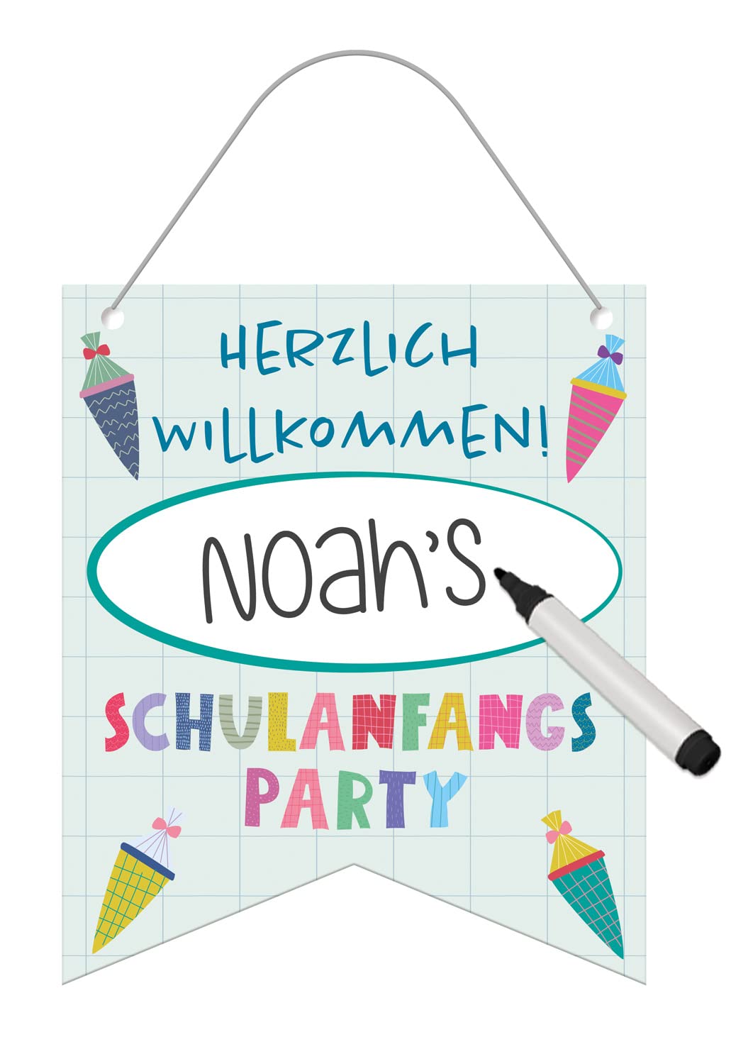 Folat 66086 Mini Banner First Day of School 25 x 30 cm