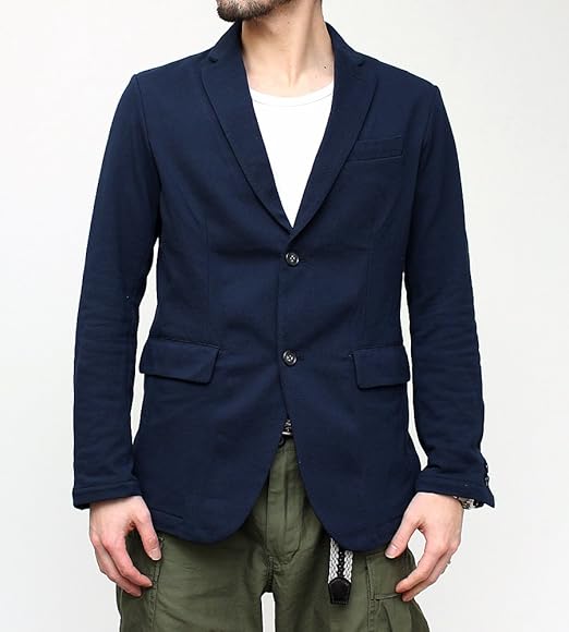 Amazon ガルヴァナイズ Galvanize ガルバナイズ メンズ ブランド テーラードジャケット クールマックス 鹿の子 61 87 ネイビー 46 M サイズ コート ジャケット 通販