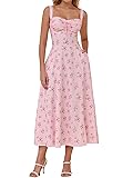 KUTUMAI Floral Corset Midi Dresses for Women 2025