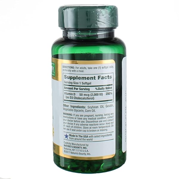 NATURE’S BOUNTY VITAMIN D3 2000 IU SOFTGELS 150 EA