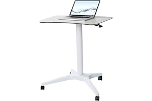 Pneumatic Adjustable Height Laptop Desk, Sit and Stand Mobile, Ergonomic Design, Excellent Lectern for Classrooms, Offices, a