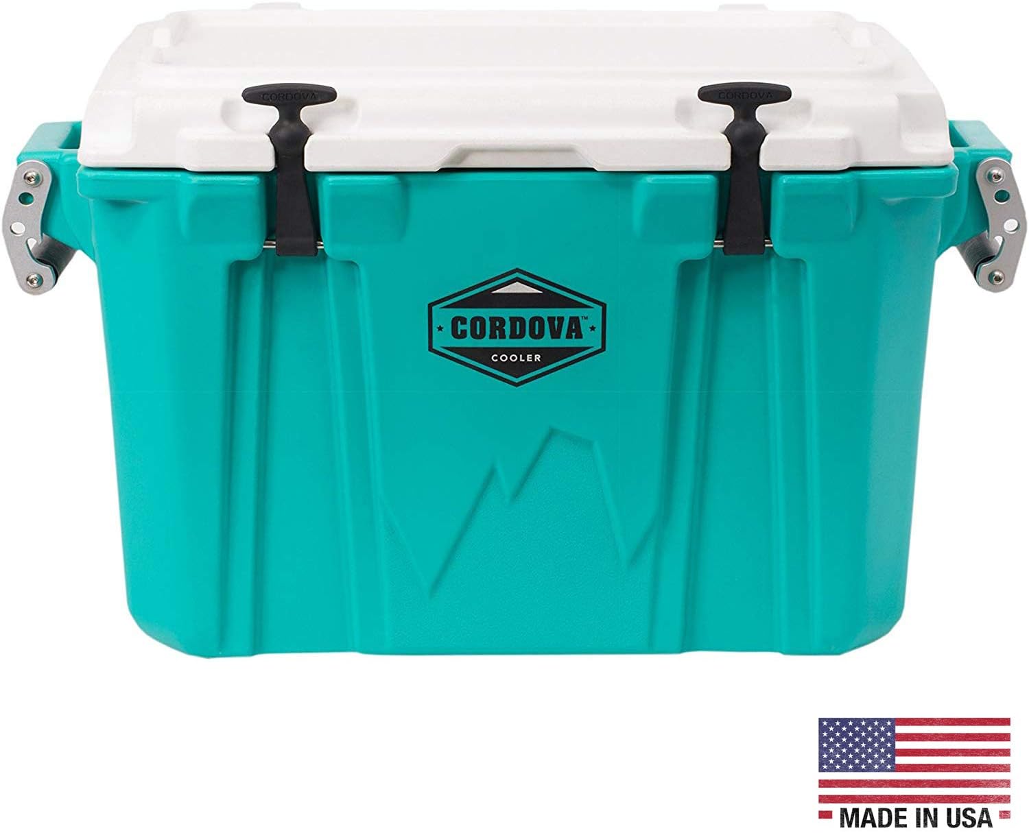 CORDOVA 50 Medium Cooler - Hard Sided Rotomolded Ice Chest with 48 Quart Capacity & Built In Bottle Opener - Made in the USA