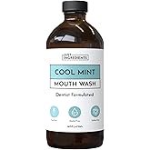 JUST Ingredients Cool Mint Remineralizing Mouthwash - Hydroxyapatite, Colloidal Silver, Alcohol-Free - 16 Fl Oz