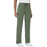 MIVEI Straight Leg Scrub Pants for Women Olive Green