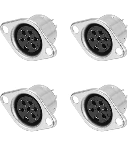 5-Pack 7 Pin DIN Female Chassis Mount Connectors | US Seller, Free Shipping