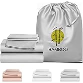 MURT Luxury King Size Sheets Set, 100% Viscose from Bamboo Bed Sheets, 400 Thread Count, Cooling & Silky Soft, Oeko-TEX Certified, Deep Pocket 17" for Hot Sleepers - Champagne