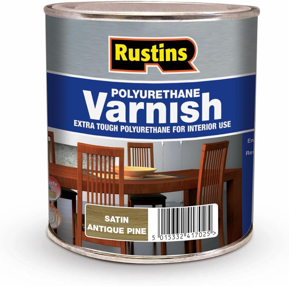 Rustins Polyurethane Varnish Antique Pine Satin 250 ml