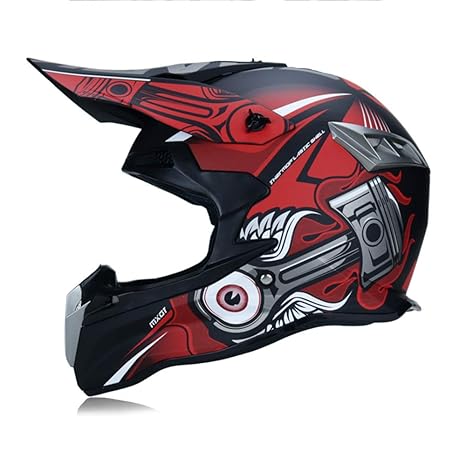 Motorradhelm, Erwachsene Unisex-Motorradhelm, Mx-Motorrad-Offroad-Roller ATV-Helm, Winddicht/stoßfest/Anti-UV,D,S
