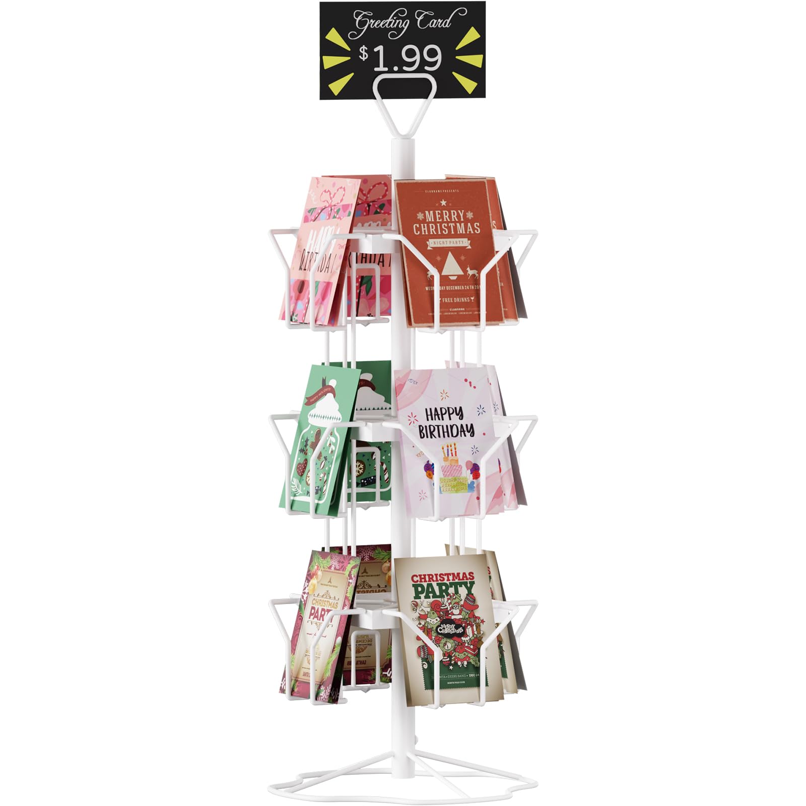 Card Rack Display 3 Tier ORLESS Greeting Card Rack Display Stand, 3 Tier Rotating Card Holder ...