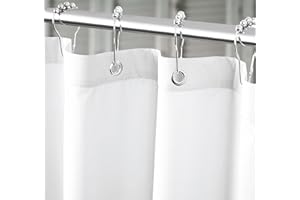 Felisa Waterproof Fabric Shower Curtain Liner with 6 Weighted Magnets,72 x 72 inch Hotel Quality & Soft Cloth Shower Curtain,Washable White Shower Curtain Liner for Bathroom
