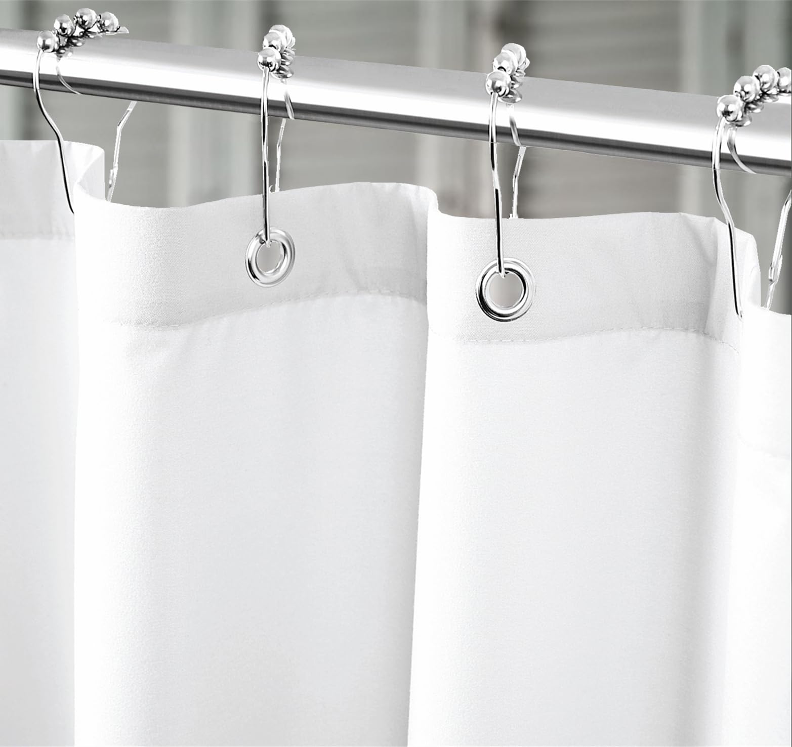 Felisa Stall Fabric Shower Curtain Liner with 3 Magnets,54 x 66 Waterproof & Hotel Quality Shower Stall Curtain for Bathroom,Soft Cloth,Small Narrow Size Shower Curtain,White