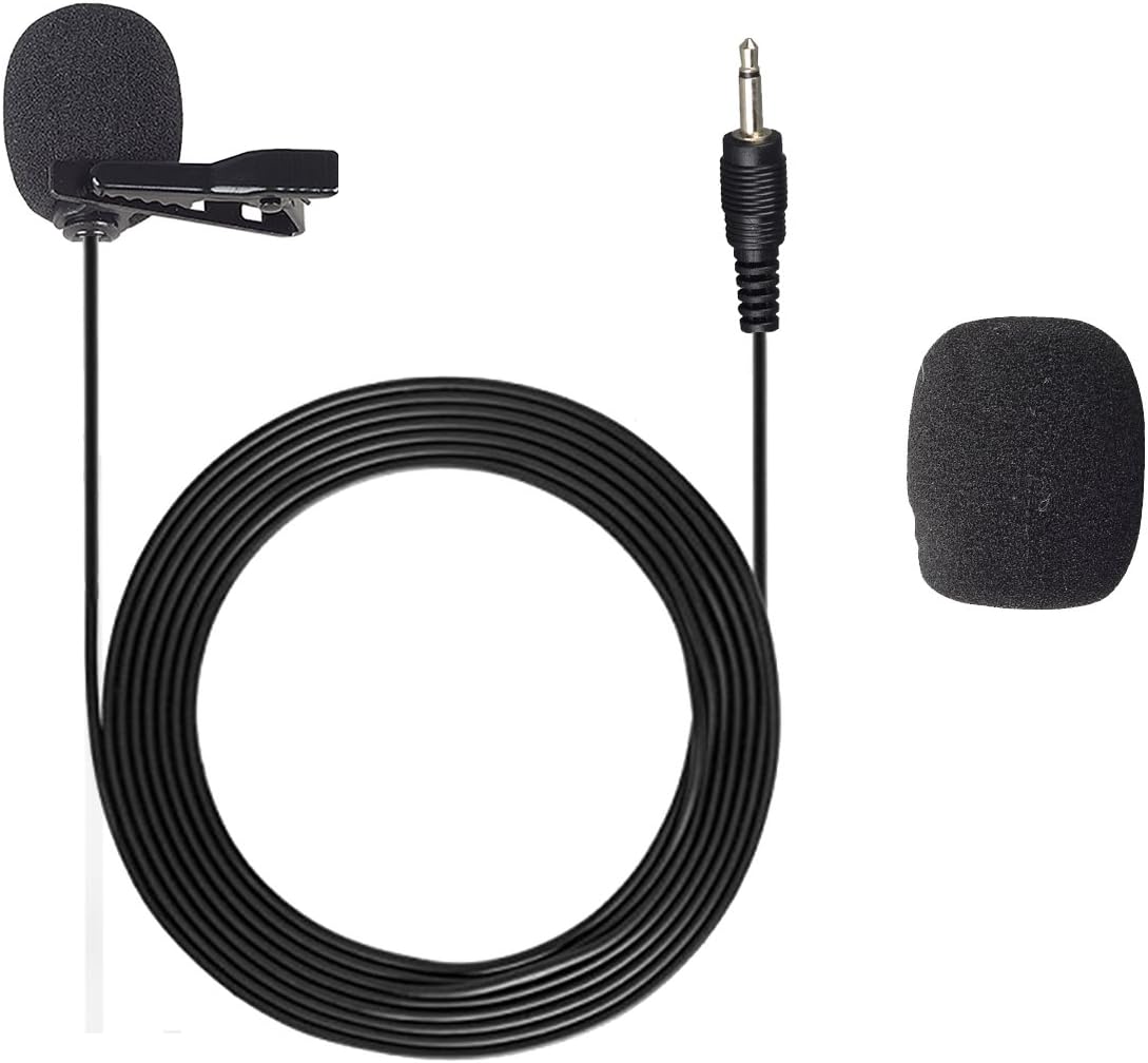 Professional Lavalier Lapel Microphone,Aodicen Unidirectional Condenser Microphone Recording Clip-On for Wireless Mic System/Amplifiers/Speskers/Mixers