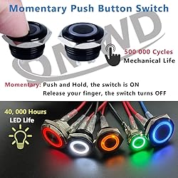DMWD 2pcs 19mm Metal Momentary Push Button Switch