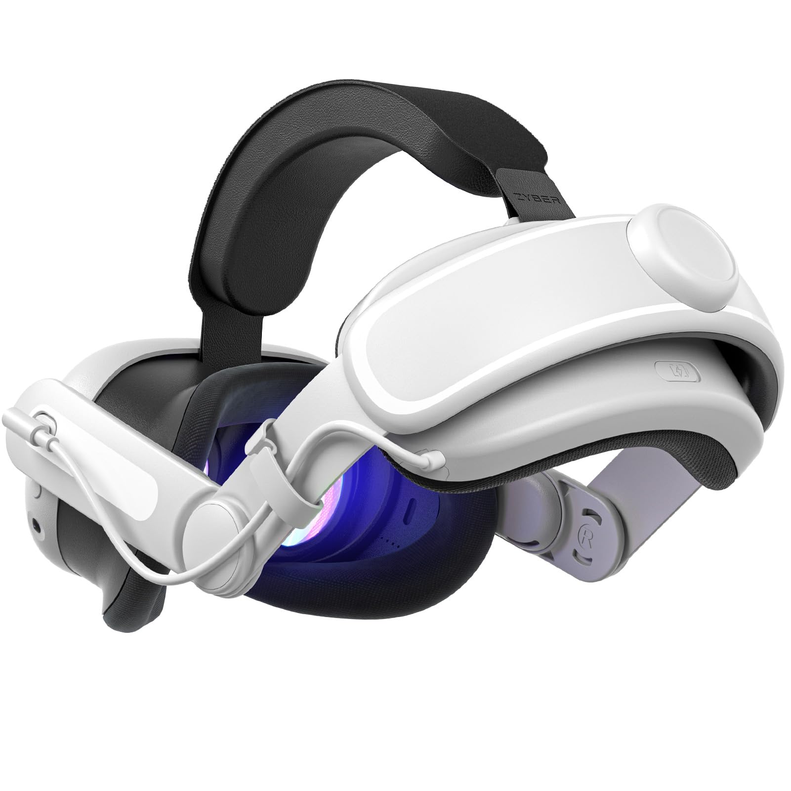 Zybervr Battery Head Strap Compatible with Meta Quest 3S/Quest 3 Comfort Elite Strap Battery Pack 6000mAh for Oculus Quest 3S/3 Accessories Adjustable Lightweight VR Headset Strap Replacement
