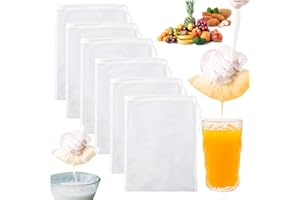 Gelapa 6 Pack Nut Milk Bag, 8”x12” Food Grade Nylon Cheese Cloths, Fine Mesh Milk Bag for Almond/Soy Milk, Reusable Mesh Stra