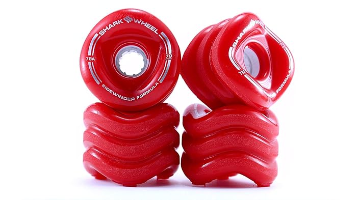 Shark Wheel Longboard Wheels 70mm, 78a - Red