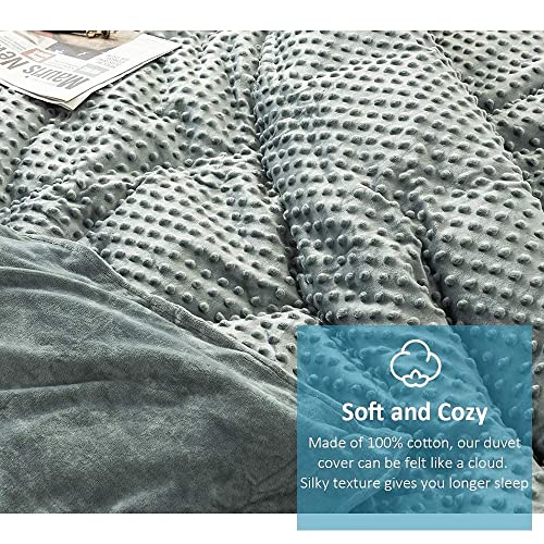Syrinx Removable Duvet Cover Queen Size for Weighted Blanket Minky and