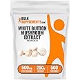 BulkSupplements.com White Button Mushroom Extract Powder - Mushroom Supplement, Agaricus Mushroom Powder - Gluten Free, 500mg per Serving, 250g (8.8 oz) (Pack of 1)