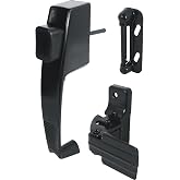 Prime-Line MP5071 Push Button Latch with Tie Down, Black (1 Set)