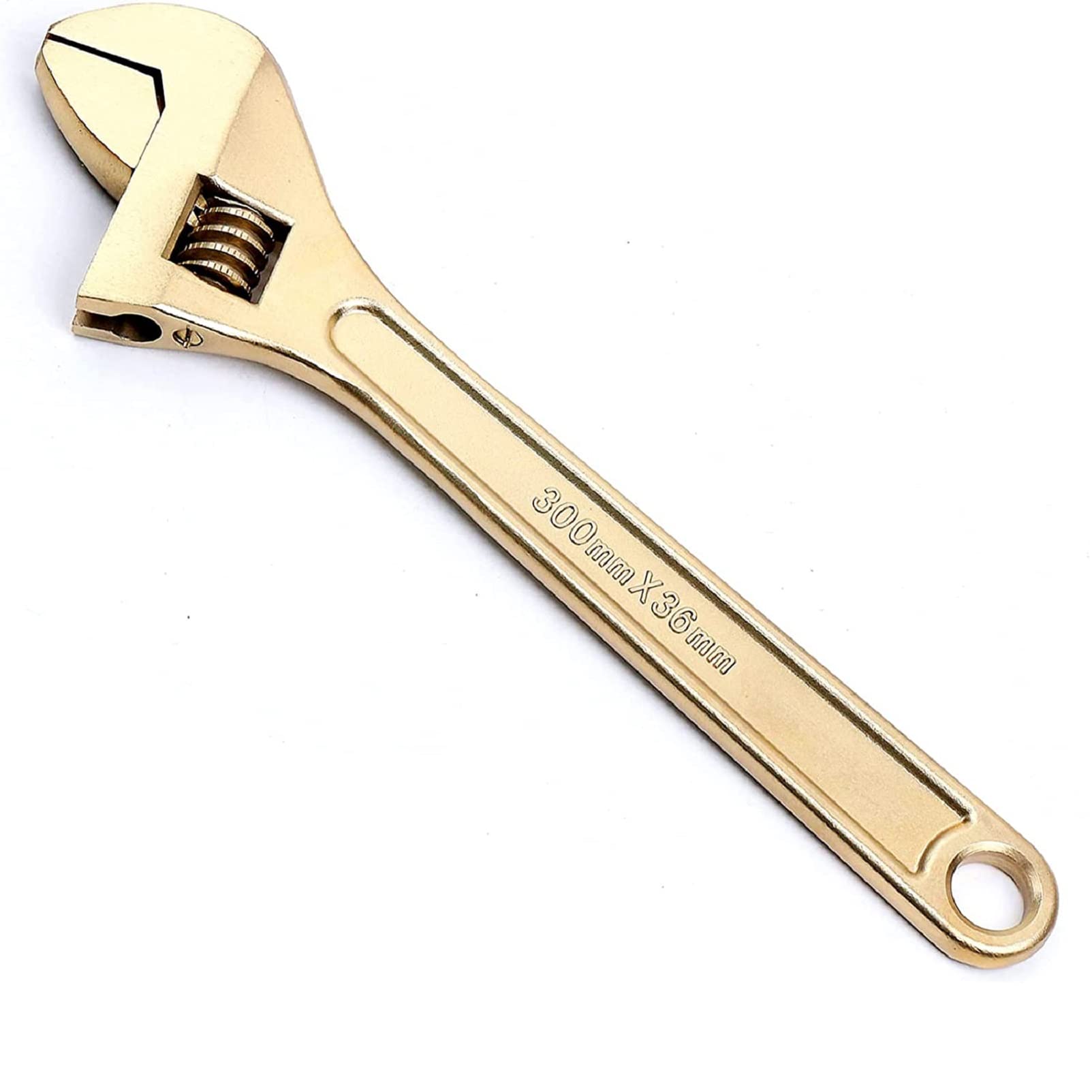 WEDO Non-Sparking Adjustable Wrench 8", Spark-Free Safety Spanner, Safty Tool,Aluminum Bronze,DIN Standard, BAM & FM Certificate, Opening Max 24mm