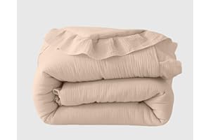 CLoucl 100% Cotton Muslin Crib Comforter/Quilt,Ultra Soft Cozy Reversible Baby Blanket,All Season Toddler Blankets for Boys and Girls, Machine Washable,41"x48"