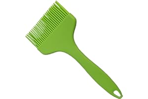 HONSVA Big-Size Silicone Pastry Basting Brush, One-Piece Design BBQ Brush, W/3.5" L/8.5", Heat Resistant, for Baking, Grilling, Basting Oil, Butter, BBQ Sauce, Marinade, Dishwasher Safe,1 Pcs Green