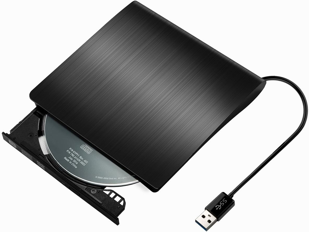 PATUOXUN External DVD Drive, Portable USB 3.0 DVD CD Burner Drive Writer Player for Windows, Laptop, Mac, Macbook Air/Pro, Apple, iMac, PC - Black