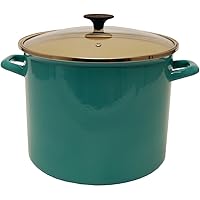 Starfrit 11L (11.6QT) Carbon Steel Stockpot with Glass Lid - Enameled Exterior - Oven Safe - PFOA Free - Easy to Clean - Blue